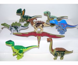 Lego Jurassic World dinoszaurusz Blue Kék Raptor Stegosaurus Spinosaurus Pteronodon 8db dínó Új - kép 9