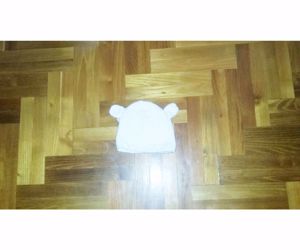 42/50 cuki fehér macifüles 3D masnis kötött sapka sapi  - kép 5