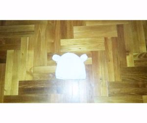 42/50 cuki fehér macifüles 3D masnis kötött sapka sapi  - kép 6