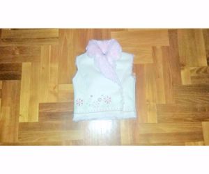 92 Cuki Adams fehér hímzett mellény pulóver kabát felső   - kép 4