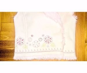 92 Cuki Adams fehér hímzett mellény pulóver kabát felső   - kép 6