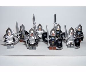 Lego Gyűrűk Ura Hobbit Gondor katonák 8db Ezüst Króm katona figura új - kép 6