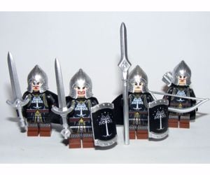 Lego Gyűrűk Ura Hobbit Gondor katonák 8db Ezüst Króm katona figura új - kép 10