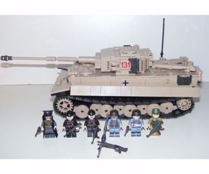 Lego 2. Világháborús Német Tigris T-131 Tank 1020db 13x35x15cm új - kép 4