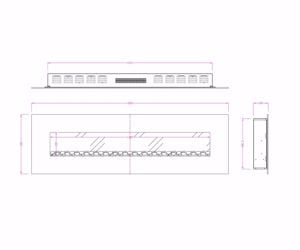 Elektromos fali kandalló, Elite,3D, lángeffektus, fűtés, távirányító, 1500 W, 550*1822*140 mm - kép 5