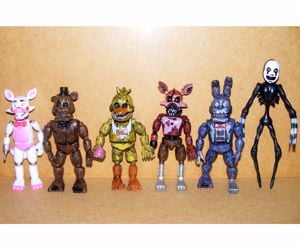 Five Nights At Freddy's Fnaf Horror figurák Nightmare Freddy Funtime Foxy 6db 16-18cm Új Azonnal!