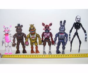 Five Nights At Freddy's Fnaf Horror figurák Nightmare Freddy Funtime Foxy 6db 16-18cm Új Azonnal! - kép 6