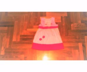 92 C&A Baby Club cuki virágos rózsaszín nyári ruha ruci tunika felső  - kép 3