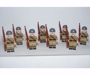 Lego 2. Világháborús Szovjet Orosz Rohamsisakos katonák katona figura 8db - kép 3