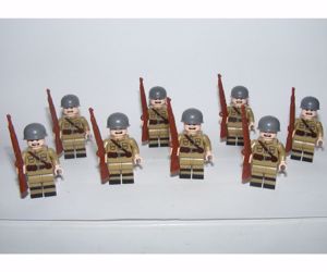 Lego 2. Világháborús Szovjet Orosz Rohamsisakos katonák katona figura 8db - kép 2