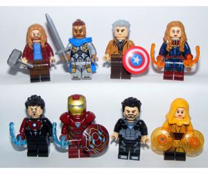 Lego Bosszúállók 4 figurák kövér Thor Valkűr Ősvarázsló Tony Stark X2 Öreg Amerika Kapitány