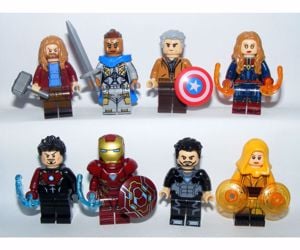 Lego Bosszúállók 4 figurák kövér Thor Valkűr Ősvarázsló Tony Stark X2 Öreg Amerika Kapitány - kép 2