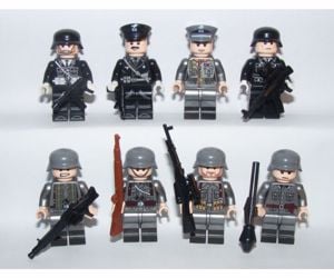 Lego 2. Világháborús katonák Német Waffen ss Tiszt Katona figura 8db - kép 5