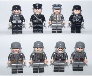 Lego 2. Világháborús katonák Német Waffen ss Tiszt Katona figura 8db - kép 4