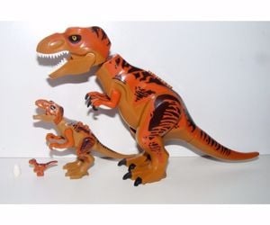 Lego Jurassic World dinoszaurusz figura dínó T-rex család nagy+kicsi+mini+tojás ÚJ