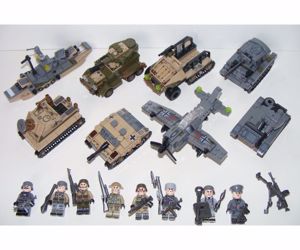 Lego 2. Világháborús Német katonák 8db Tank Hajó Repülő + 8db katona fegyver új - kép 3