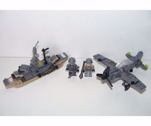 Lego 2. Világháborús Német katonák 8db Tank Hajó Repülő + 8db katona fegyver új - kép 12