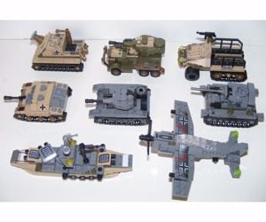 Lego 2. Világháborús Német katonák 8db Tank Hajó Repülő + 8db katona fegyver új - kép 4