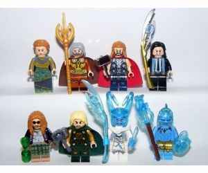 Lego Szuperhős figurák Thor Loki Frigga Odin Jégóriás + Tesseract új - kép 2