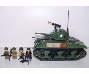 Lego 2. Világháborús Amerikai M4 Sherman Tank 760db 20x13x11cm új