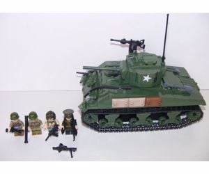 Lego 2. Világháborús Amerikai M4 Sherman Tank 760db 20x13x11cm új - kép 2