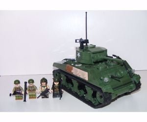 Lego 2. Világháborús Amerikai M4 Sherman Tank 760db 20x13x11cm új - kép 9