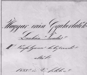 Szépírási gyakorló füzet 1835