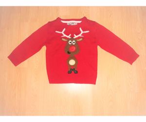 104 Rebel cuki elől-hátul rénszarvas kötött pulóver pulcsi  - kép 9