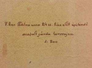 1932 Bp V. Tátra ucca járda építési tervrajz eladó - kép 2