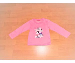 92 98 Újszerű cuki cicás rózsaszín pulóver pulcsi felső     - kép 2