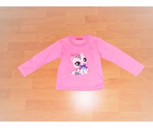 92 98 Újszerű cuki cicás rózsaszín pulóver pulcsi felső     - kép 6