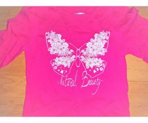 92 újszerű cuki nagy fehér pillangós póló felső  - kép 3