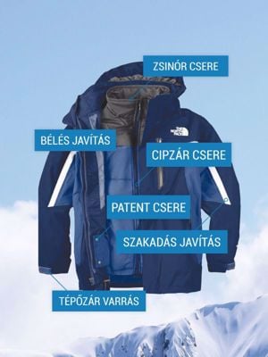 Sí- és snowboard ruházat teljes körű felújítása, javítása és méretre alakítása