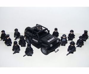 Lego swat Kommandós Anti terrorista figurák katonák 12db + Jeep új - kép 4