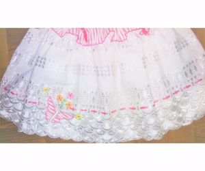 86 92 Újszerű mesés hímzett virágos nyári ruha alkalmi ruci tunika  - kép 3