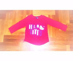 92/98 Cuki Hello Kitty piros póló felső ikreknek is 2.  - kép 2