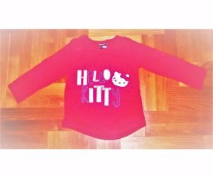 92/98 Cuki Hello Kitty piros póló felső ikreknek is 2.  - kép 4