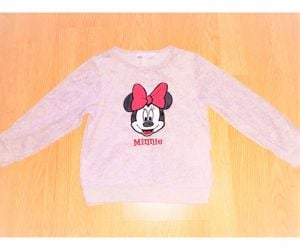 104 újszerű H&M cuki  Minnie egér mintás plüss pulóver póló felső