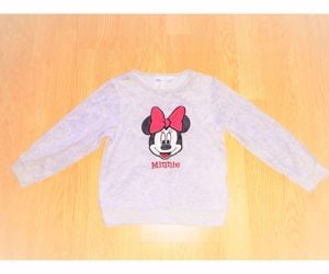 104 újszerű H&M cuki  Minnie egér mintás plüss pulóver póló felső - kép 7