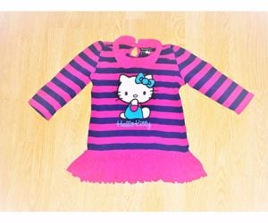 92/98 cuki sanrio Hello Kitty mintás galléros fodros ruha felső   