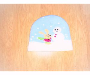 40-66 cm cuki nyuszi és hóember mintás kötött átmeneti sapka sapi  - kép 2