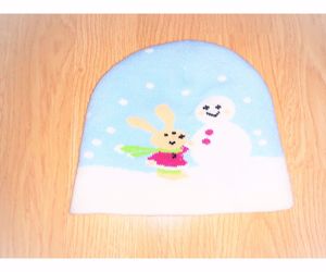 40-66 cm cuki nyuszi és hóember mintás kötött átmeneti sapka sapi  - kép 5