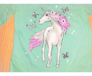 104 újszerű 1.kézből cuki unikornis pony mintás póló felső  - kép 7