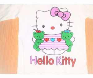 92 újszerű 1.kézből cuki Hello Kitty és maci mintás póló felső  - kép 6