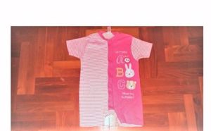 92, Újszerű C&A Baby Club cuki nyuszi és maci mintás pamut napozó rugi rugdalózó  - kép 6