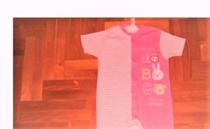 92, Újszerű C&A Baby Club cuki nyuszi és maci mintás pamut napozó rugi rugdalózó  - kép 3