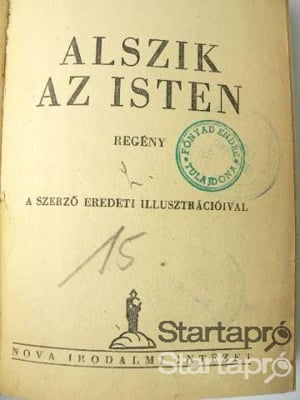 Vaszary Gábor Alszik az Isten / könyv 1943 Nova kiadás