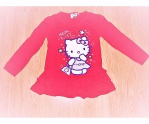 98 újszerű cuki sanrio Hello Kitty mintás dupla fodros ruha ruci tunika  felső   