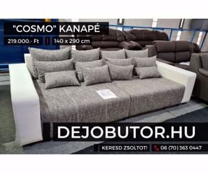 Cosmo kanapé ülőgarnitúra www.dejobutor.hu ágyazható modell fekvő 190x250 cm 2 db ágyneműtartó 