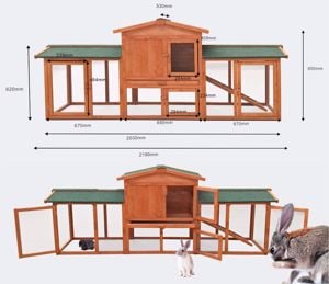 Új XXL-es fa tyúkketrec nyúlketrec nyúl ketrec tyúk ketrec kalitka tyúkól kifutó karám kennel - kép 3